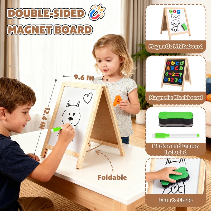 GINMIC Magnetic Letters and Numbers with Magnet Board, Alphabet ABC