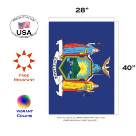Toland Home Garden New York State Flag 28 x 40-Inch Decorative USA-Produced House Flag