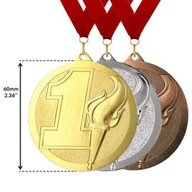 Larius 3 Pieces Premium Metal Winner Award Medals for Sports, Competitions, Number Medals 1 2 3 Place