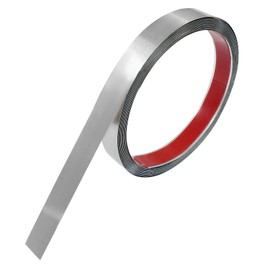 Hordion Metal Molding Trim Peel and Stick, 16.4 ft x 0.8 in Stainless Steel Wall Trim Self-Adhesive for Fireplace Mirror Frame Furniture and Home Decoration, Silver