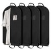 JCBZAMZ Black 42"Garment Bags for Hanging Clothes,4 Pcs Suit Cover