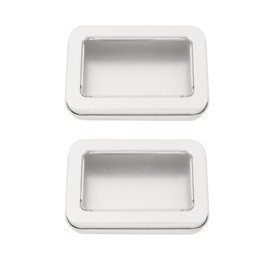 Vagocom 2Pack Portable Dental Floss Case with Transparent Window,Empty 3.4 * 2.3 * 0.7inch / 87x60x18mm Reusable Floss Holder,Dental Floss Dispenser for Travel, Hotel(Silver)