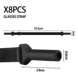 MEMOFYND 8 Pieces Adjustable Glasses Strap, Glasses Strap, Eyewear Accessories, Sunglasses Chain, Sports Glasses Strap, Glasses Holder, Universal Eyeglass Holder (Black), black