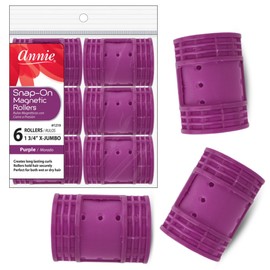 Annie Snap on Magnetic Rollers 6 pack X-Jumbo #1219, Hair curls, holds hair secure, easy to use, for all hair types