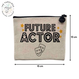Tasche aus Leinen – Future Actor Job Movies Comedian – Kosmetiktasche aus Leinen in Leinenoptik – Geldbörse – 15 x 10 cm, leinen, 15 x 10 cm, Kosmetiktasche