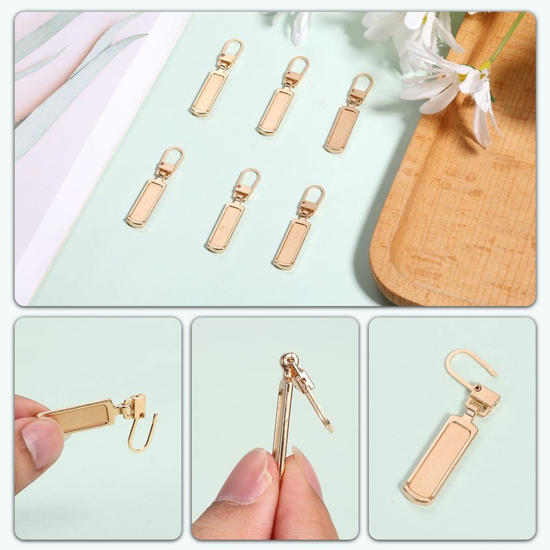 6pcs Zipper Pull Replacement, Zipper Part Replacement Detachable Metal Zipper