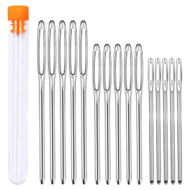 30 Pieces Sewing Needles Set, 3 Sizes Large Eye Needles, Leather Sewing Needles Set for Hand Sewing Leather Crafts