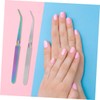 PACKOVE 4pcs Nail Art Tweezers for Gel Nails Precision Crafting