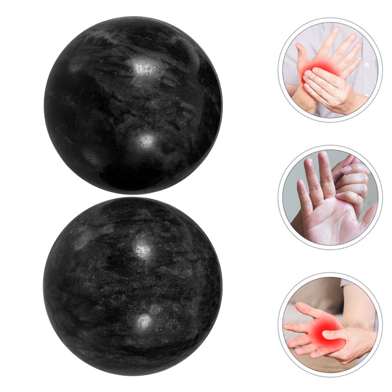 EXCEART 2 x Jade Ball Marble Hand Balls Chinese Health