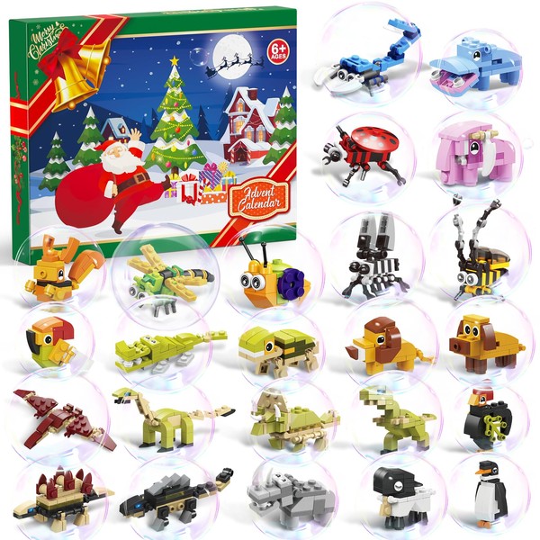 Advent Calendar 2024 Kids Toys - 24 Days Animal Building