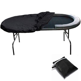 BOSKING Poker Tablecloth Waterproof 420D Oxford Fabric Dust Cover for Oval Poker Table with Adjustable Cord Hems