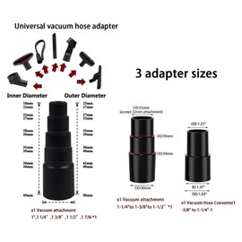 Universal 1/4 Inch Vacuum Attachments & Brushes Kit for Shop Vac Accessories 2 1/2" 1 1/4" Brush Attachment for Shop Vacuum Cleaner Attachments Brushes for Shop Vac Attachments Set of 11