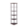 5-Shelf Corner Bookshelf Cappuccino