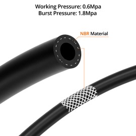 QWORK® 3 Meters Fuel Line Hose, 8mm Inner Diameter Fuel Pipe, Nitrile Rubber & Nylon Fiber Braided, for Trucks, Cars, Tractors, Small Engines