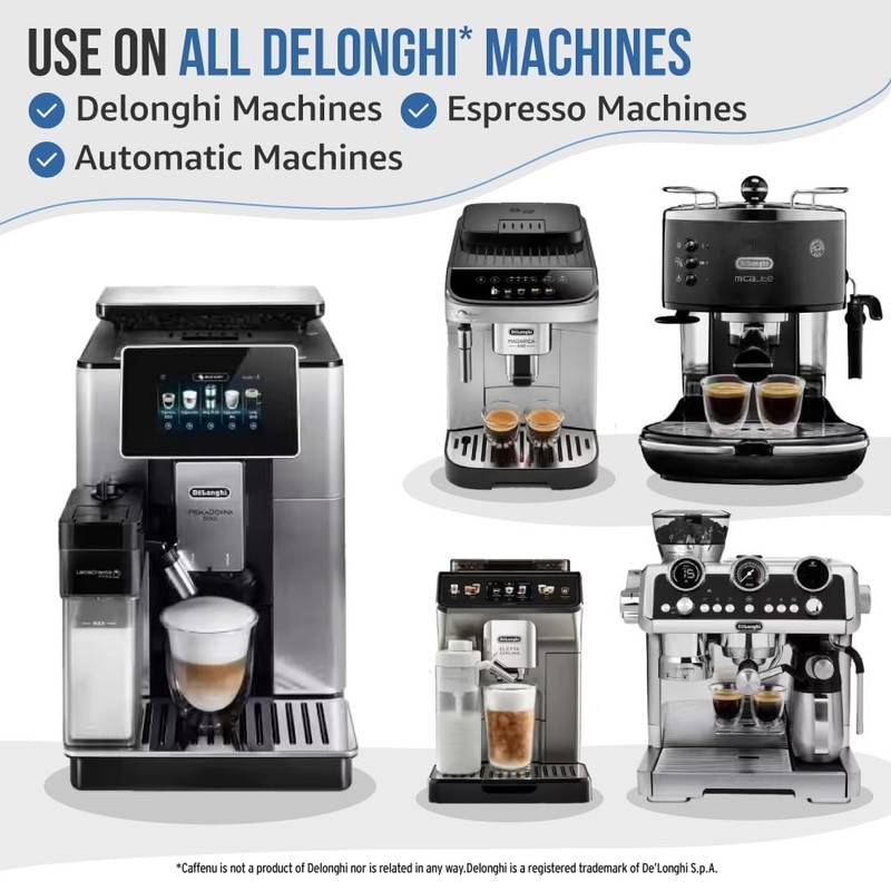 Delonghi Compatible Descaling Solution & 10 Cleaning Tablets. 200ml Descaler.