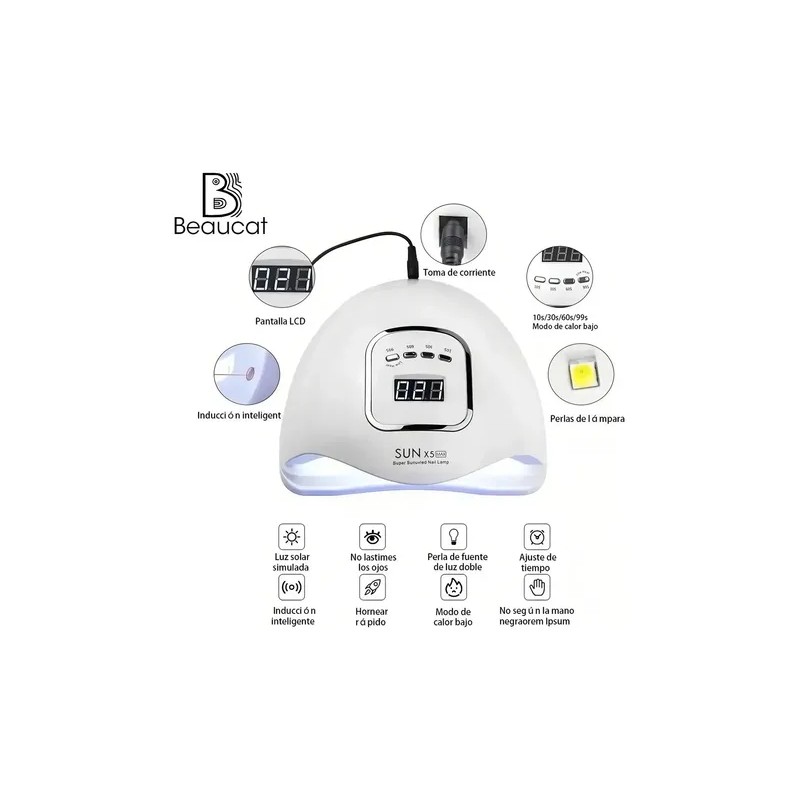 Lamparas De Uv Led Gel Para Uñas Profesional Secadora 180w