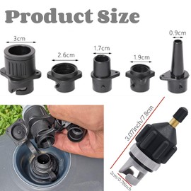 Haokixin Paddle Board Pump Adapter, Sup Air Pump Adaptor Inflatable Boat Paddleboard Boston Valve Adapter with 4 Air Valve Nozzles for Canoes Surf Inflatable Boats