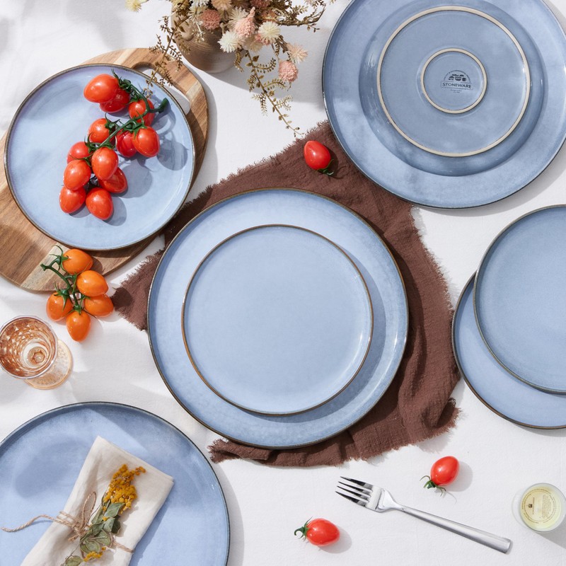 Herogo 6-Piece Stoneware Dinner Plates Set, 10.43" Ceramic Round Plate