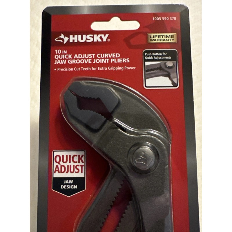 Husky 10 in. Quick Adjust Curved Jaw Groove Joint Pliers