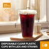 Turbo Bee 200 Sets 20 OZ Clear Plastic Cups with