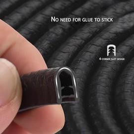 WantsGin 20Ft(6M) Black Car Door Edge Guards, Rubber Trim with U Shape, Universal Fit for Most Cars, No Glue