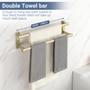 SAYAYO Double Towel Bar for Bathroom, 24 Inch Brushed Gold
