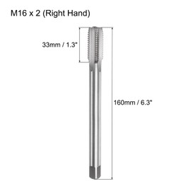 QUARKZMAN Metric Tap M16 x 2 H2 160 mm Extra Long Straight Flute Tap Cutting Machine Tap Thread Cutting Tool