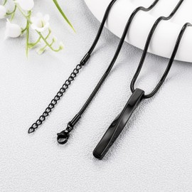[Dletay] Memorial Pendant, Men's Twisted Bar Urn Pendant, Hand Memorial Pendant, Urn Necklace, Removable, Stainless Steel, Memorial Jewelry, Stainless Steel