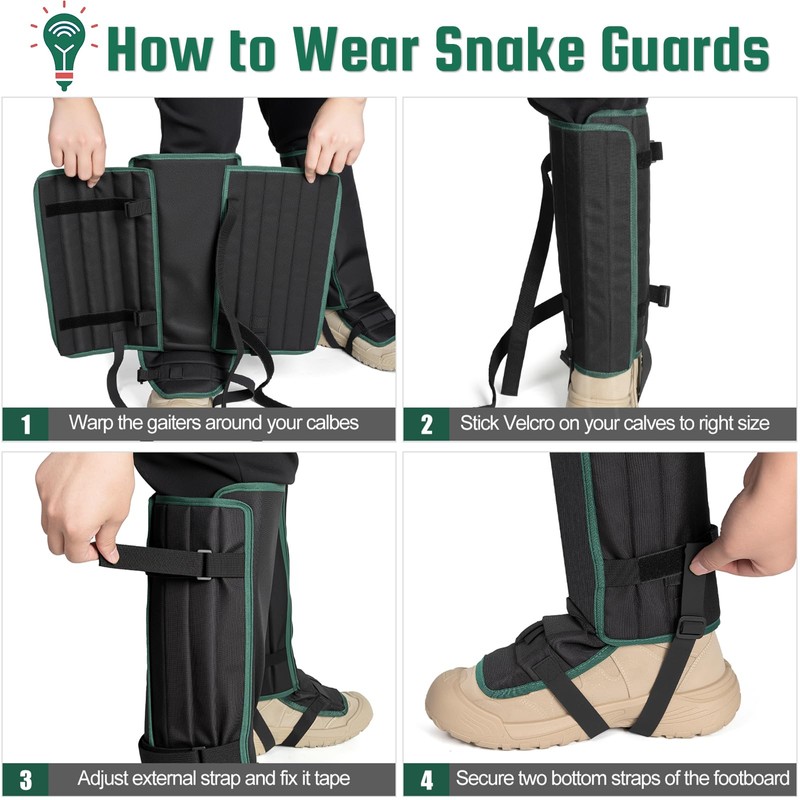 NIFUYOP Snake Gaiters Leg Guards, Snakeproof Gaiters for Hiking Men