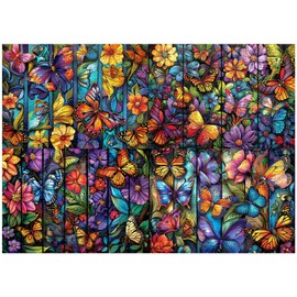 Butterfly Puzzles for Adults 1000 Pieces, Colorful Flowers Butterflies Jigsaw Puzzles, Nature Garden Puzzle as Butterfly Home Decor, Impossible Hard Challenging Animal Puzzle