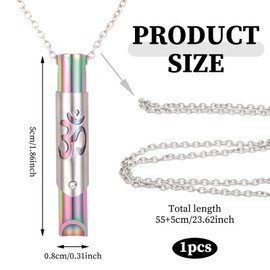 Breathing Necklace Anxiety Relief Necklace Mindful Breathlace Exercises Whistle Aids Breathe Yoga Symbol Inhaler Calm Carry,for Women Man Meditation Accessories(Color)