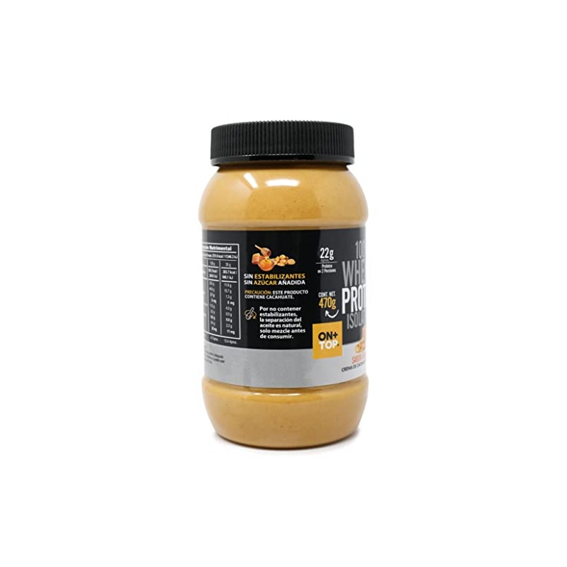 ONTOP CREMA DE CACAHUATE CON MIEL + WHEY PROTEIN ISOLATE
