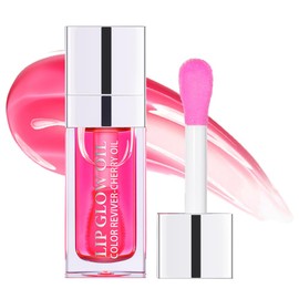 Fovcos Hydrating Lip Glow Oil, Moisturizing Lip Glow Oil, Lip Plumper Gloss, Transparent Lip Gloss, Lip Oil, Plumping Lip Oil, Lip Balm, Tinted Lip Balm Lip Care (Raspberry)