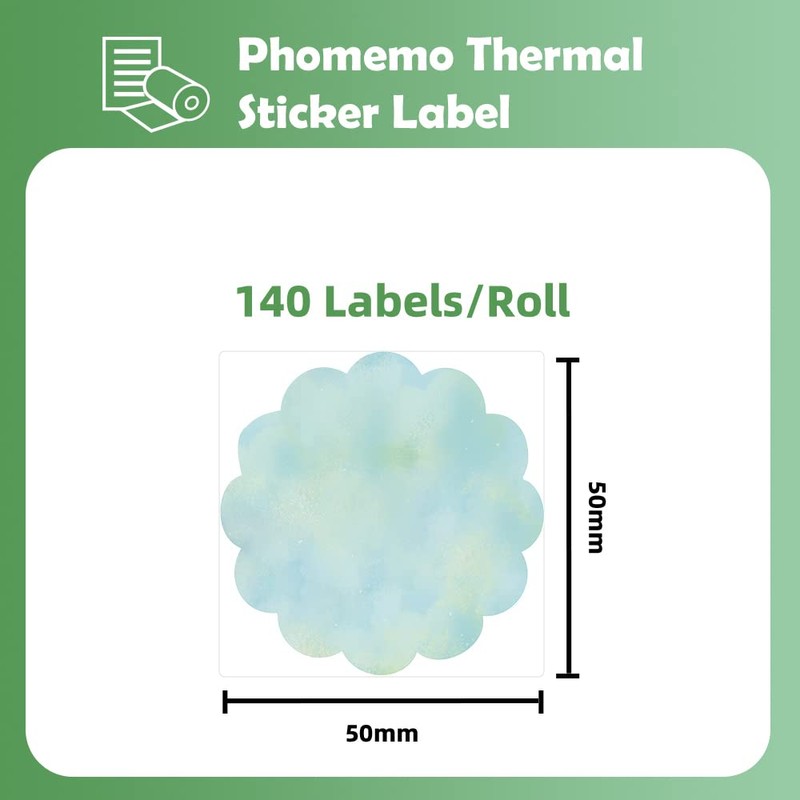 Phomemo M110 M120 M200 M220 Wavy Round Circle Label -