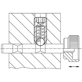HALDER 22030.0244 Spring Pressure Piece with Ball and Hexagon Socket/Stainless Steel, Reinforced Spring Force | d1 = M4
