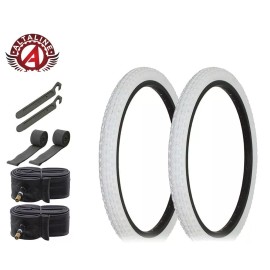 ALTALINE BICYCLE 20 X 1.75 COMP III PERFORMANCE TIRES 8PC SET MULTIPLE COLORS. - White