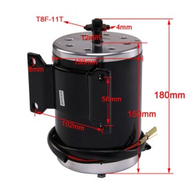 Unite 48V 1000W Brush DC Motor for Electric Scooter Go Kart Razor Dirt Bike ATV ebike