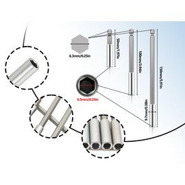 KAPSING Pack of 9 Magnetic Drill Extension, Drill Extension Rod Holder for Electric Impact Wrenches (50 mm/100 mm/150 mm)