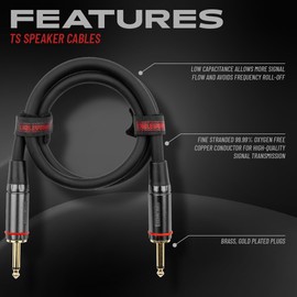 Cableworks Stage and Studio Speaker Cables, 1/4-Inch Stereo (CBW-HDLSPKR-CBLE-10)