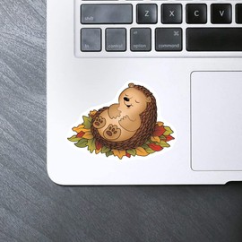 Medium 100mm 'Sleepy Hedgehog' Permanent Sticker Decal for Cars/Windows/Bins/Walls etc (DW00086081)
