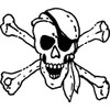 'Skull & Crossbones' Rubber Stamp - Unmounted Design for Crafting
