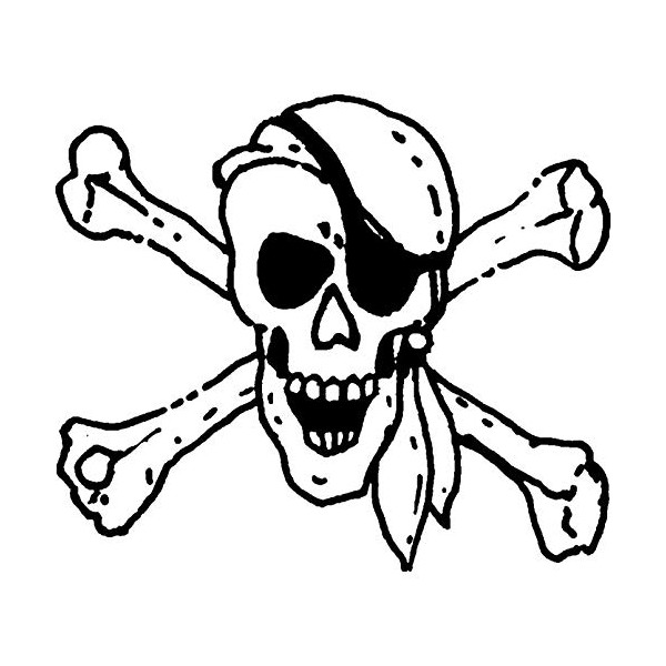 'Skull & Crossbones' Rubber Stamp - Unmounted Design for Crafting