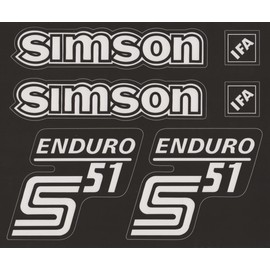 Transparente Simson S51 Enduro Aufkleber IFA Premium