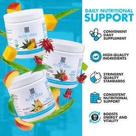 Yes You Can! Organic Aloe Vera Drink Mix - Super Greens Powder - Energy Drink Powder - Pure Aloe Juice Infused - Organic Superfoods - Made in The USA - Variety Pack - 40 Servings (Pack of 3)