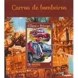 Sao TomE E PrincipE miniature sheet 1182 (complete. issue) unmounted mint/never hinged ** MNH 2016 Fire truck (Stamps for collectors) Fire Brigade/Police