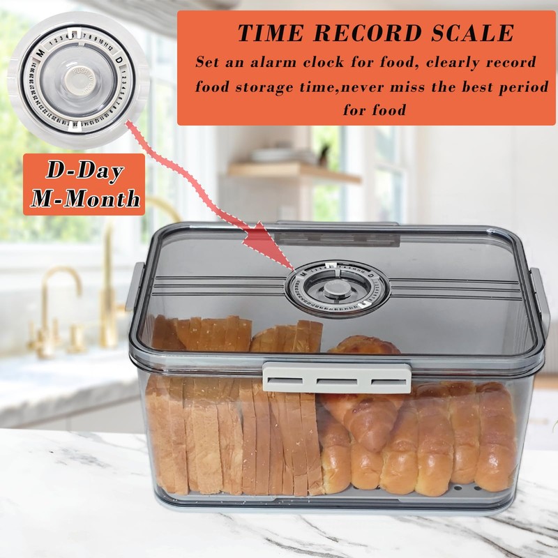 Bread Box Bread Boxes with Lid for Kitchen Counter, Airtight