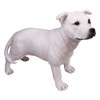White Staffordshire Bull Terrier Dog Figurine