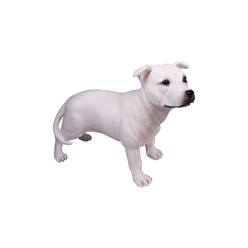 White Staffordshire Bull Terrier Dog Figurine