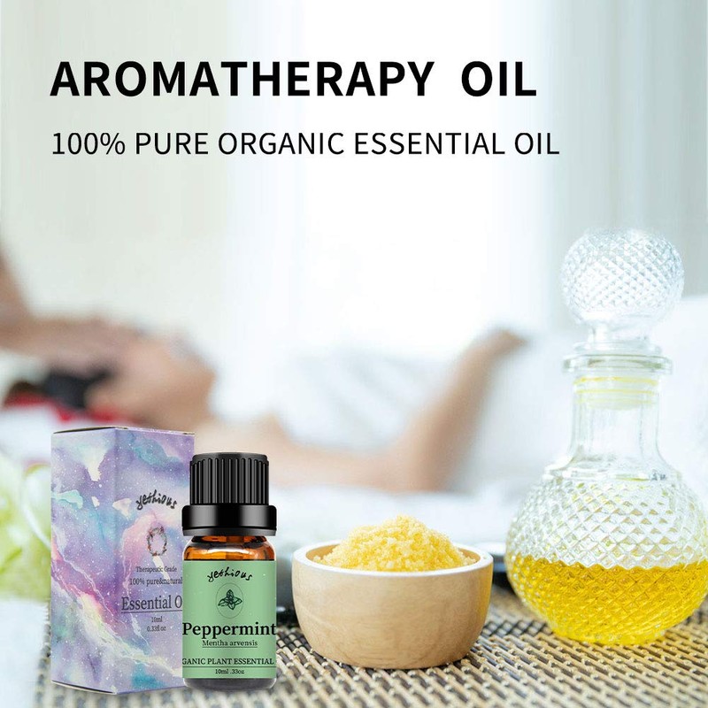 yethious 2 Pack Lavender Peppermint Essential Oil Set Organic 100%