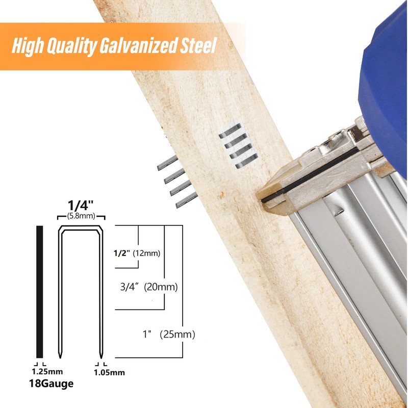 SITLDY 2800-Count 18 Gauge 1/4" Narrow Crown Staples 1/2"-1200, 3/4"-800,